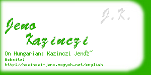 jeno kazinczi business card